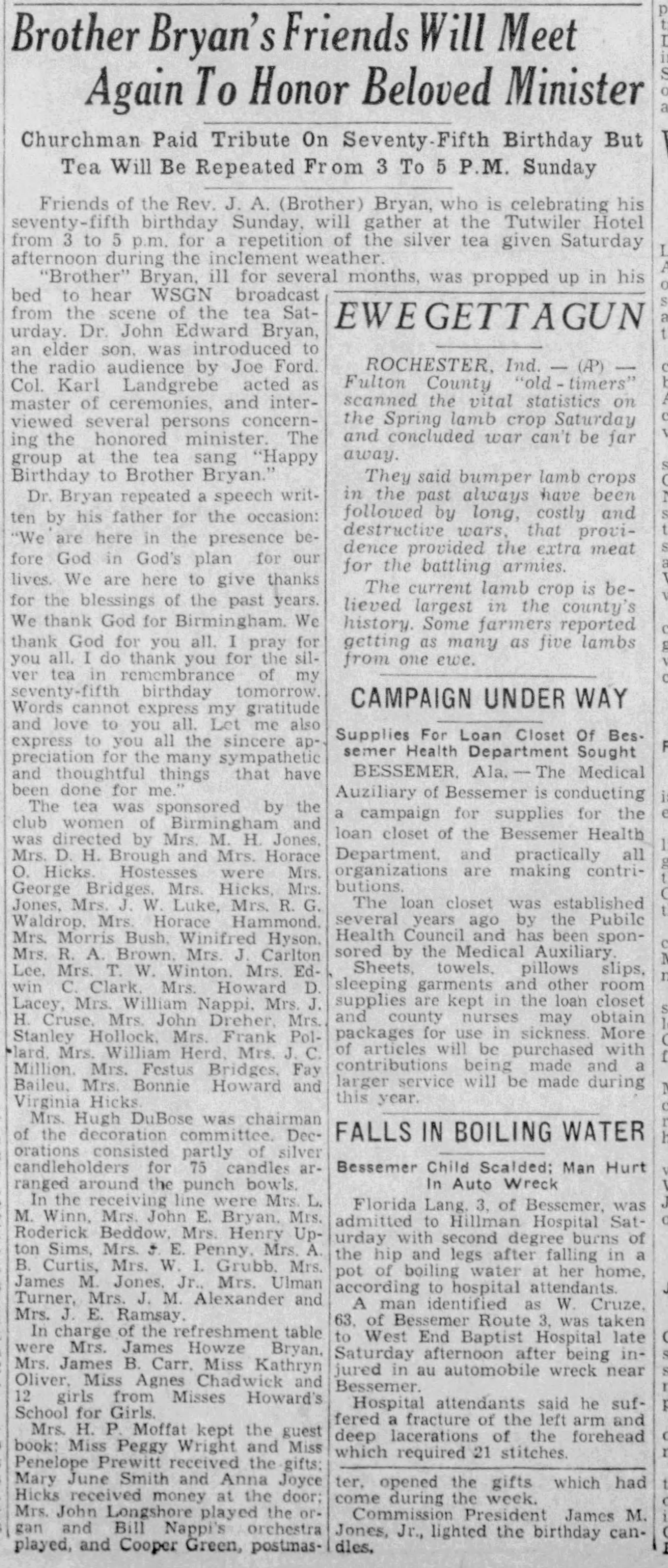 Brother Bryan's Friends Will Meet Again To Honor Beloved Minister